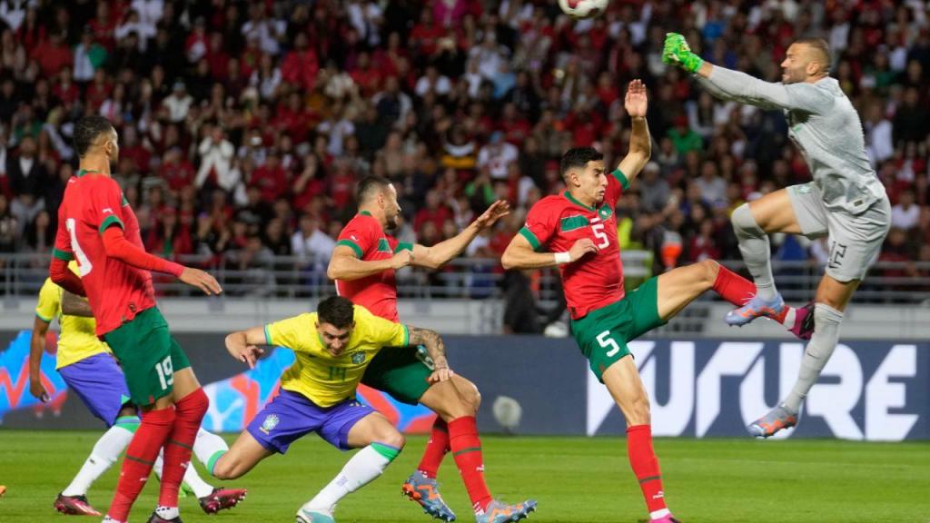 Marrocos venceu o Brasil em Tanger (AP Photo/Mosa'ab Elshamy)