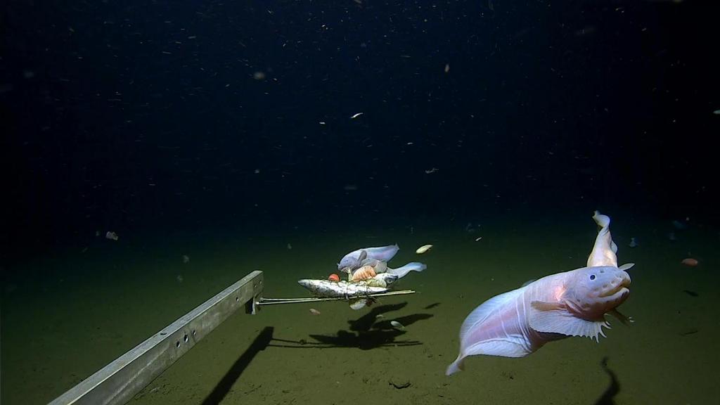 Cientistas filmam peixes à mais baixa profundidade de sempre no mar junto ao Japão. Foto: Universidade da Austrália Ocidental