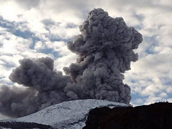 Vulcão Nevado del Ruiz, na Colômbia (Foto: Serviço Geológico da Colômbia)