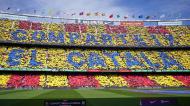 Coreografia em Camp Nou antes do Barcelona-Atlético Madrid (AP/Joan Mateu)