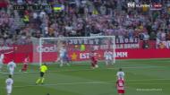Defesa do Real Madrid aos papéis e o Girona inaugura o marcador