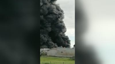 Autarca de Gondomar garante que incêndio não afetou silos da fábrica em chamas - TVI