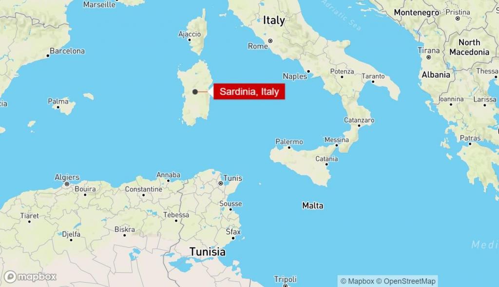 Sardenha Itália mapa