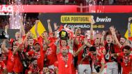 A festa do Benfica campeão (EPA/MIGUEL A. LOPES)