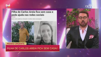 «Filha de Carlos Areia fica sem casa»: O ator esclarece mal-entendido! - TVI