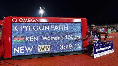 Liga Diamante: Faith Kipyegon bate recorde mundial dos 1500 metros - TVI
