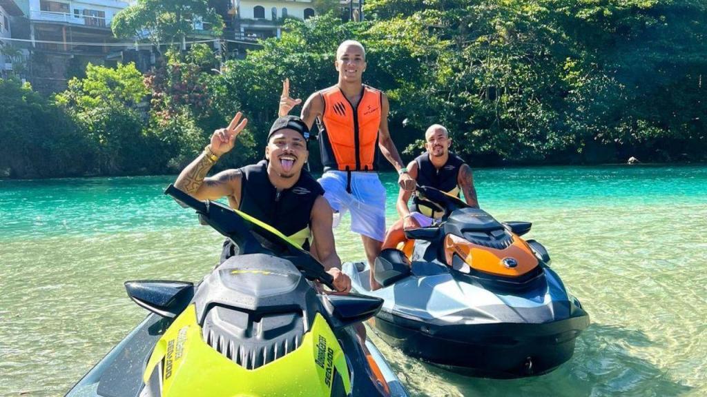 Gilberto, Morato e David Neres de férias (Instagram/Gabriel Oliveira)