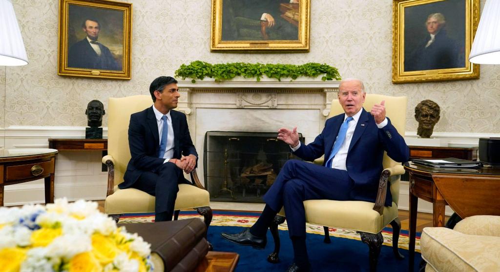 Rishi Sunak reuniu-se com Joe Biden na Casa Branca (AP)