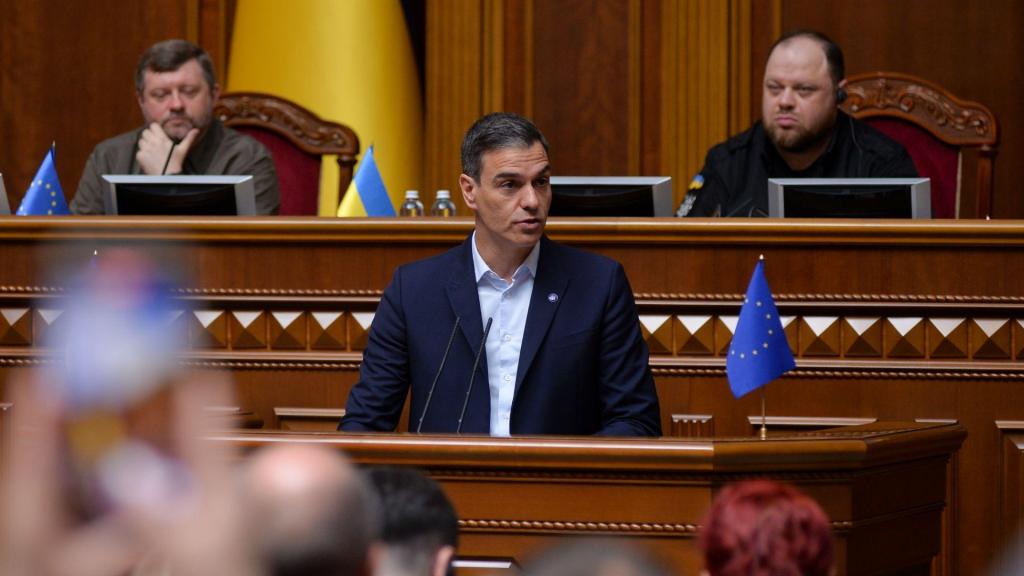 Pedro Sánchez no Parlamento ucraniano - Lusa/EPA/STRINGER
