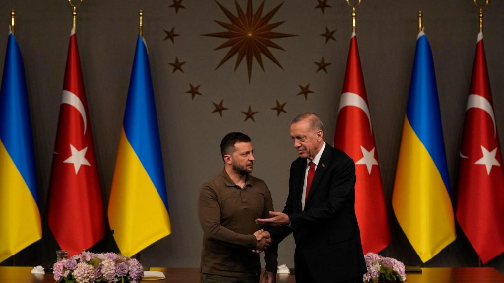 Volodymyr Zelensky e Recep Tayyip Erdogan (Francisco Seco/AP)