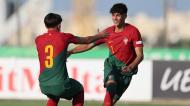 Europeu sub-19: Rodrigo Ribeiro festeja golo no Portugal-Noruega (Domenic Aquilina/EPA)
