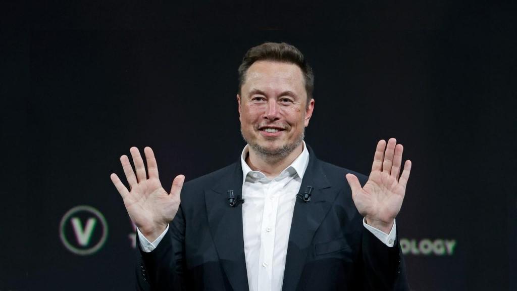 Elon Musk em conferência em Paris (foto: Chesnot/Getty Images)