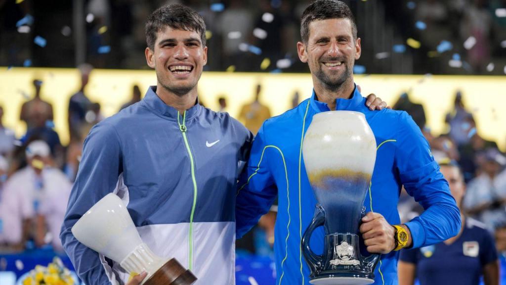 Djokovic venceu Alcaraz em Cincinnati (AP Photo/Aaron Doster)