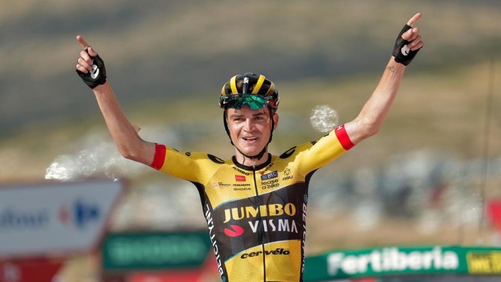 Sepp Kuss venceu a sexta etapa da Vuelta (Manuel Bruque/EPA)