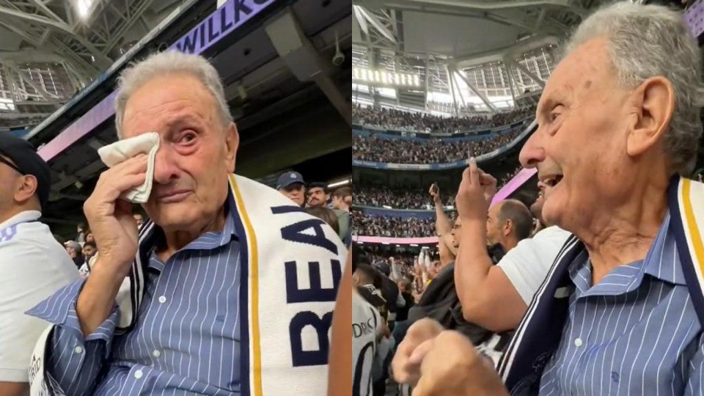 Avô de 85 anos cumpre sonho de ir ao estádio do Real Madrid Foto: captura TikTok