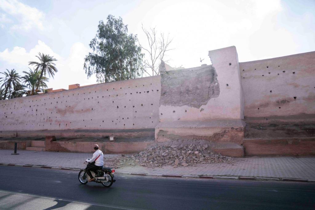 Muralha da medina de Marraquexe após o sismo (AP)