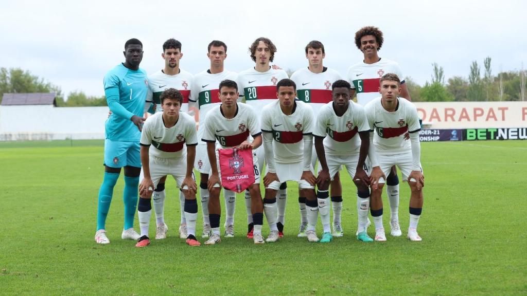 O onze inicial dos sub-21 de Portugal no jogo com a Bielorrússia (FPF)