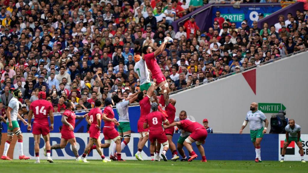 Mundial de Râguebi: Geórgia-Portugal (AP Photo/Lewis Joly)