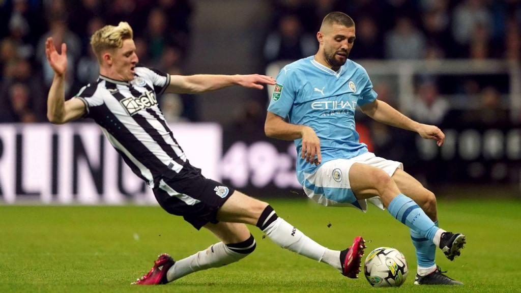 Newcastle afastou Manchester City da Taça da Liga (Owen Humphreys/PA via AP)