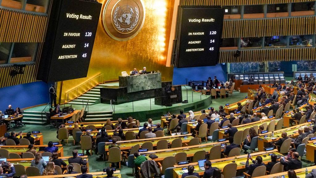 Votação da ONU a favor da resolução da Jordânia (AP)