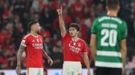 João Neves festeja golo no Benfica-Sporting (TIAGO PETINGA/Lusa)