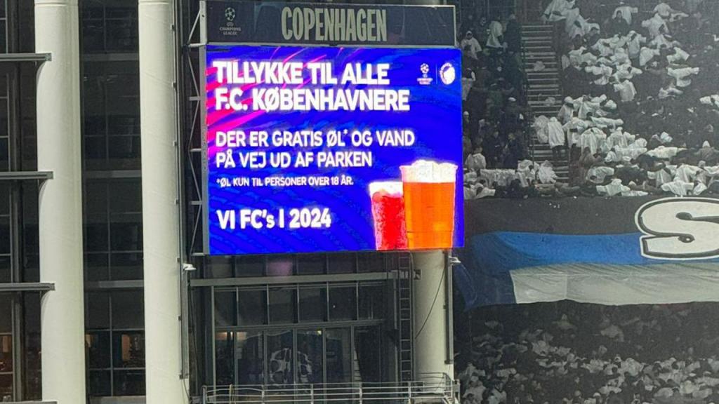 Copenhaga oferece cerveja no estádio (twitter/ CphGunner)