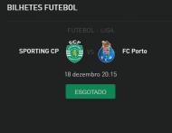Sporting-FC Porto esgotado