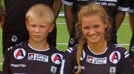 Erling Haaland e Andrea Norheim no Bryne (Bryne FK/Facebook)