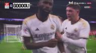 Rudiger faz o 1-0 para o Real Madrid após canto perfeito de Modric