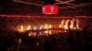O dérbi eterno de Belgrado, em basquetebol, com mais de 20 mil adeptos nas bancadas (Getty Images)