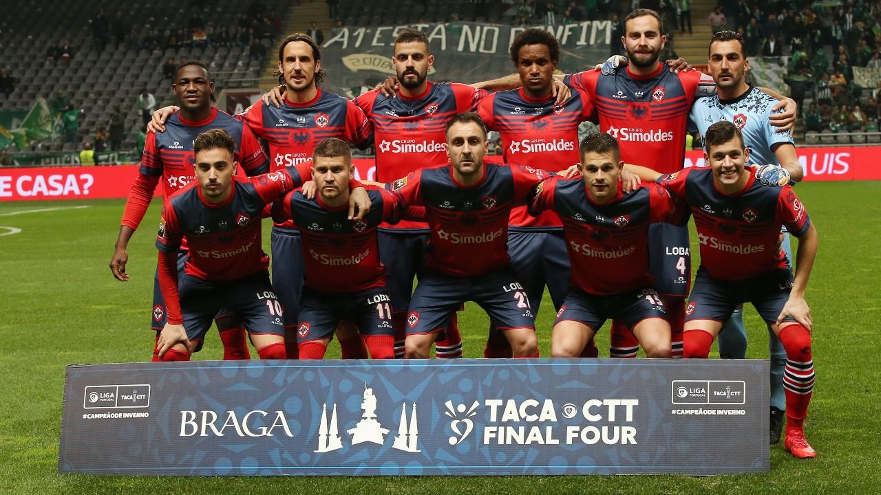 João Mendes, no canto inferior esquerdo, foi titular na meia-final da Taça da Liga em 2018