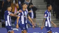 Evanilson, Fábio Cardoso e Galeno festejam o 1-0 no FC Porto-Sp. Braga (MANUEL FERNANDO ARAÚJO/Lusa)