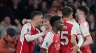 Arsenal festeja golo ante o Newcastle (AP/Alastair Grant)