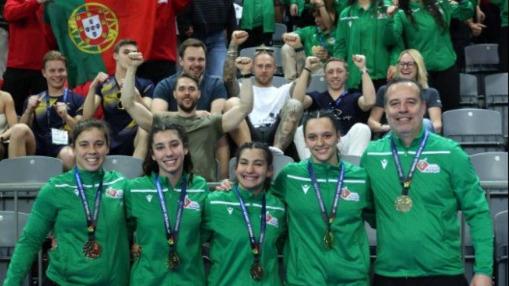 Portugal sagrou-se campeão europeu feminino de duplo minitrampolim por equipas
