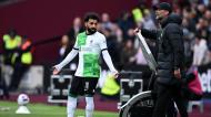 Discussão entre Klopp e Salah (Photo by Justin Setterfield/Getty Images)