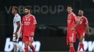 Desilusão de Rafa e Di María após a derrota do Benfica em Famalicão (MANUEL FERNANDO ARAÚJO/Lusa)