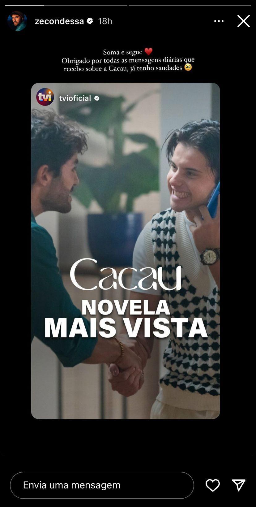 José Condessa reage ao sucesso de "Cacau": «Soma e segue»