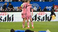 Cremaschi e Messi a celebrarem na vitória do Inter Miami 