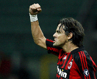 Inzaghi, autor do segundo golo na vitória sobre o Benfica.