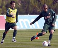 Pepe e Jorge Ribeiro no treino (Foto LUSA)