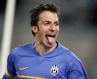 Del Piero bisou na vitória da Juventus sobre a Lazio (3-2)
